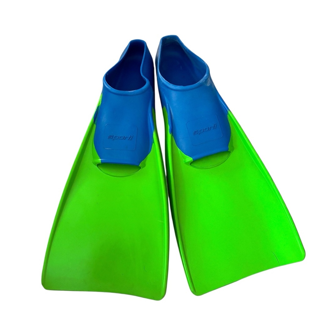 Finis Long Men's Swim Flippers in Blue and Green